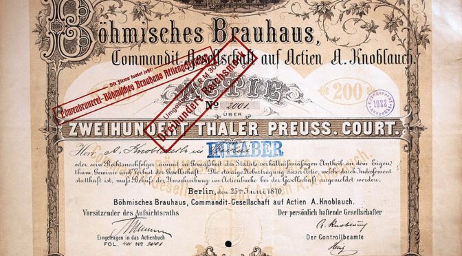 Picture of a share of Böhmisches Brauhaus Berlin