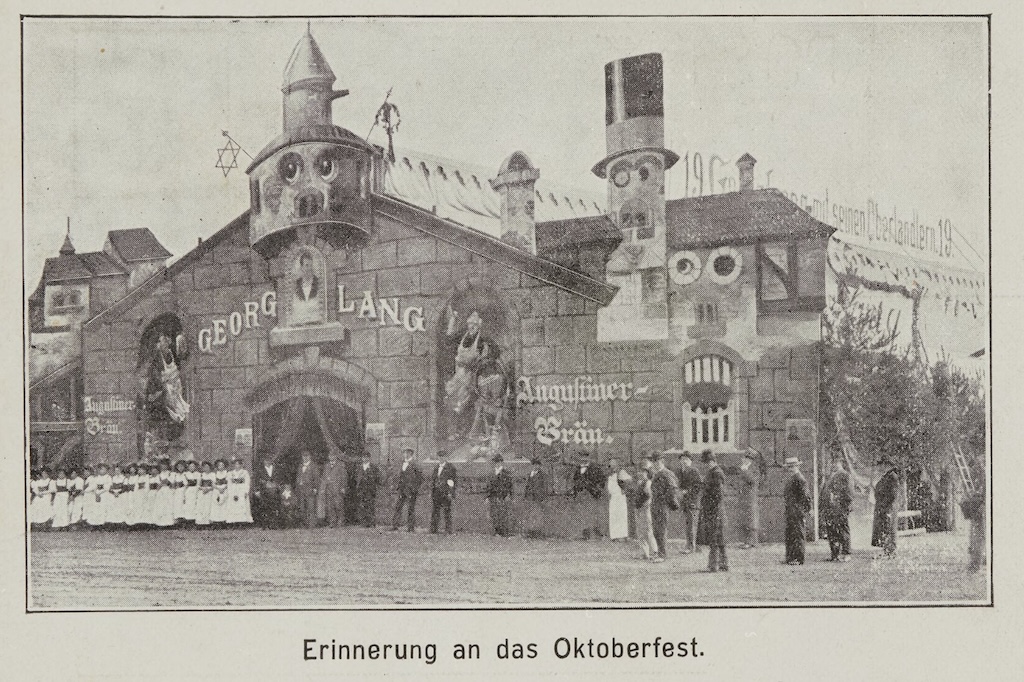 Postcard showing Georg Lang's tent, ca. 1900
